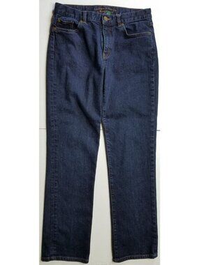 Ralph Lauren Classic Straight Mid-Rise Dark Blue Denim Stretch Jeans Women's 6